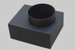 Переходник дымохода с прямоугольного на круглый для котлов Мартен (150 мм)