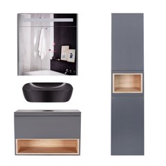 Комплект мебели для ванной Qtap Robin тумба + раковина + зеркальный шкаф + пенал QT044RO42985