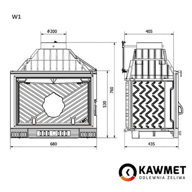 Чавунна камінна топка KAWMET W1 18 кВт