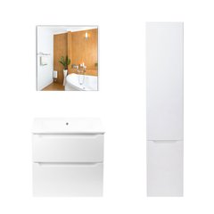 Комплект мебели для ванной Qtap Scorpio тумба с раковиной + зеркальный шкаф + пенал QT044SK42989