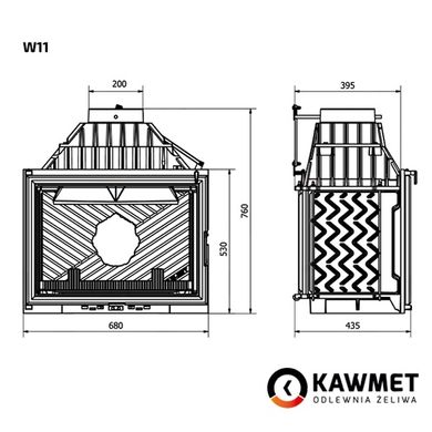 Чугунная каминная топка KAWMET W11 18,1 кВт
