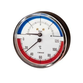Термоманометр аксиальный Cewal TRP 80 VI (0-6Bar 0-120°C)
