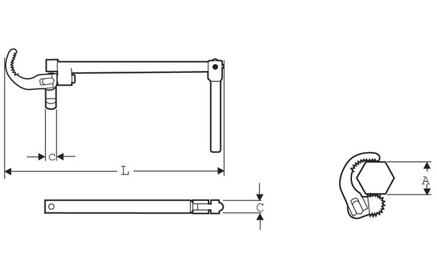 Сантехнический ключ для моек, раковин и гибкой подводки SUPER-EGO 10 - 32 мм (118010000)