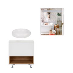 Комплект меблів для ванної Qtap Robin тумба + раковина + дзеркальна шафа QT044RO42975