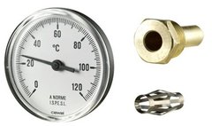 Термометр біметалічний аксіальний Cewal PST 63 P (?63 0/120 ° С L-50 мм)