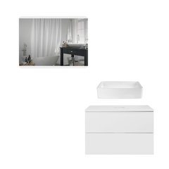 Комплект меблів для ванної Qtap Tern тумба + раковина + дзеркало QT044VI43006