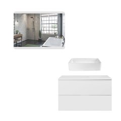 Комплект мебели для ванной Qtap Tern тумба + раковина + зеркало QT044VI43007