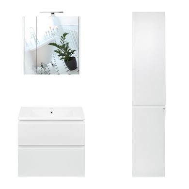 Комплект мебели для ванной Qtap Albatross тумба с раковиной + зеркальный шкаф + пенал QT044AL42957