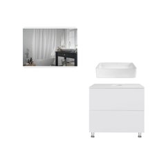 Комплект мебели для ванной Qtap Tern тумба + раковина + зеркало QT044VI43012