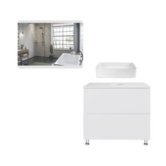 Комплект меблів для ванної Qtap Tern тумба + раковина + дзеркало QT044VI43013