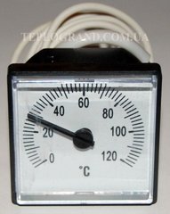 Термометр квадратний 45х45 мм, 0-120 ° C, з виносним датчиком 1м, LT151