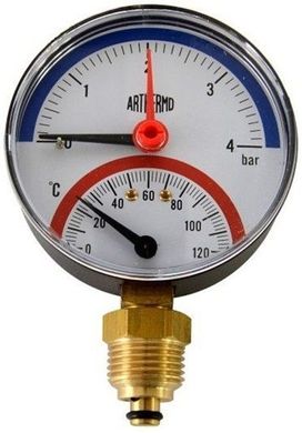 Термоманометр радиальный Arthermo (TI110 80 0-4Bar 0-120°C)