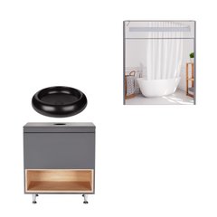 Комплект меблів для ванної Qtap Robin тумба + раковина + дзеркальна шафа QT044RO42981