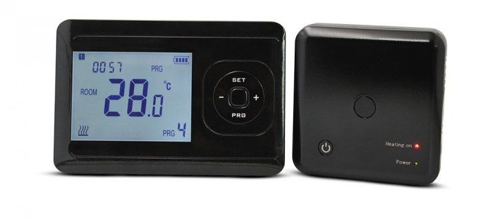 116330 Безпровідний кімнатний термостат з WiFi управлінням Tervix Pro Line для газ/ел. котла, чорний